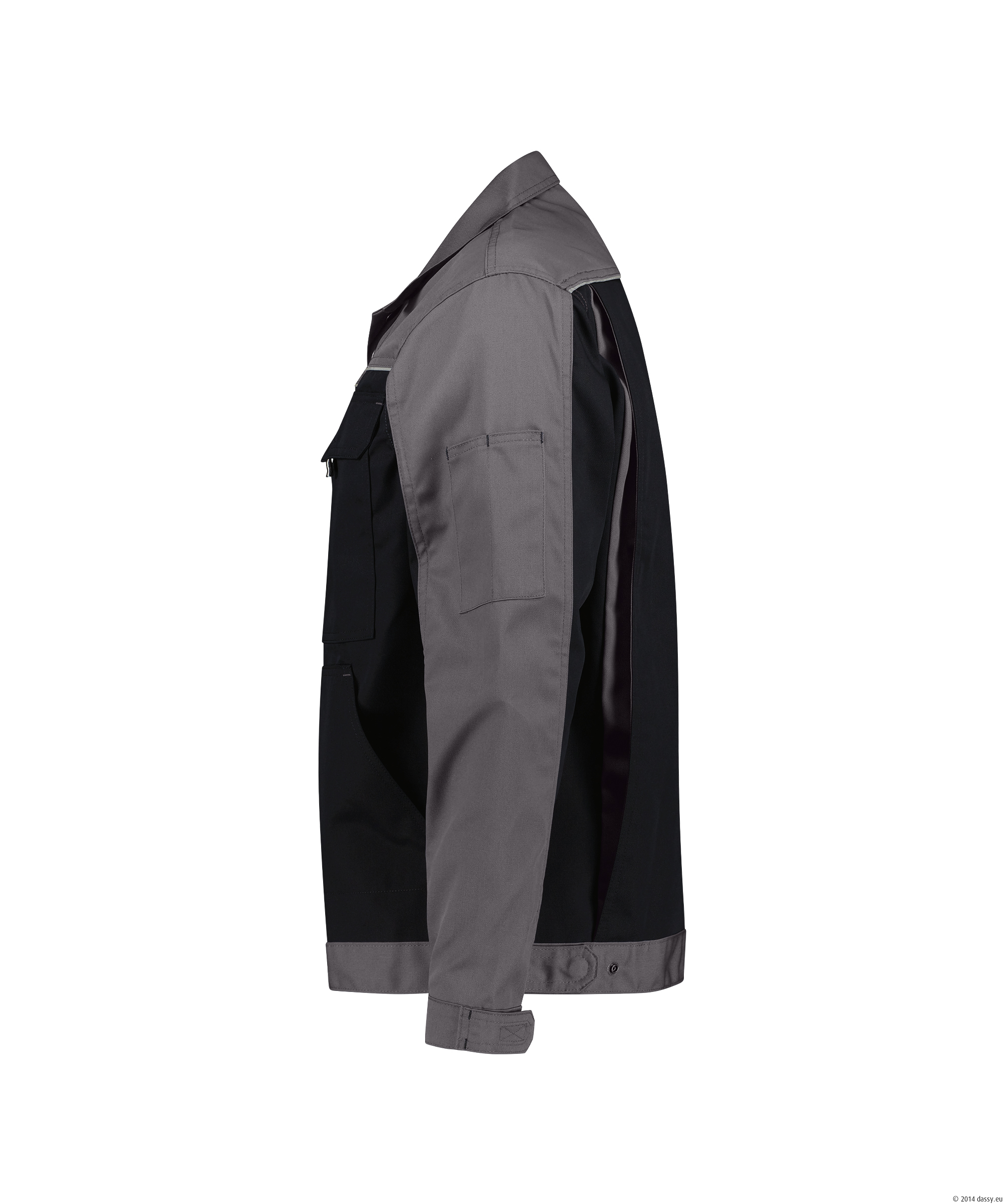 Dassy Lugano Arbetsjacke - color_side-lugano-zwart-cementgrijs