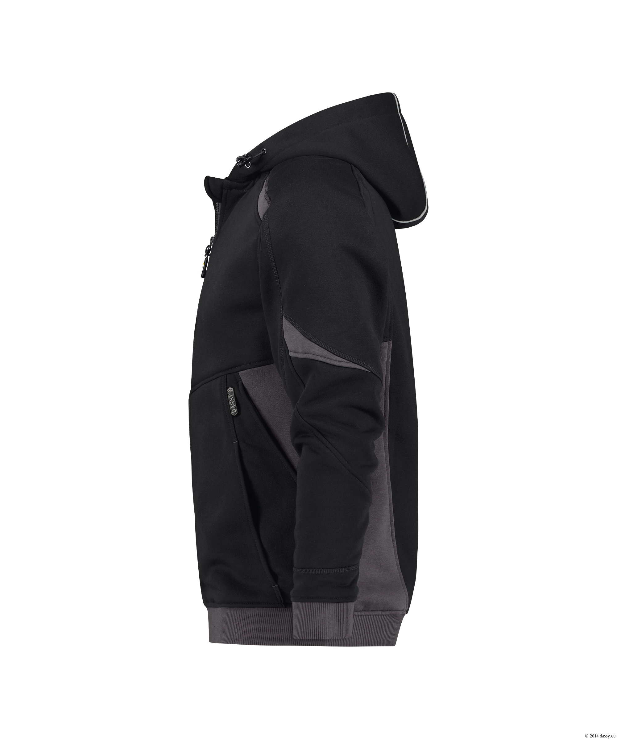 Dassy Lunax Kapuzensweatshirt - color_side-lunax-zwart-antracietgrijs