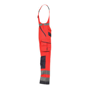 Dassy Malmedy Warnschutz-Latzhose Stmm - color_side-malmedy-fluorood-cementgrijs