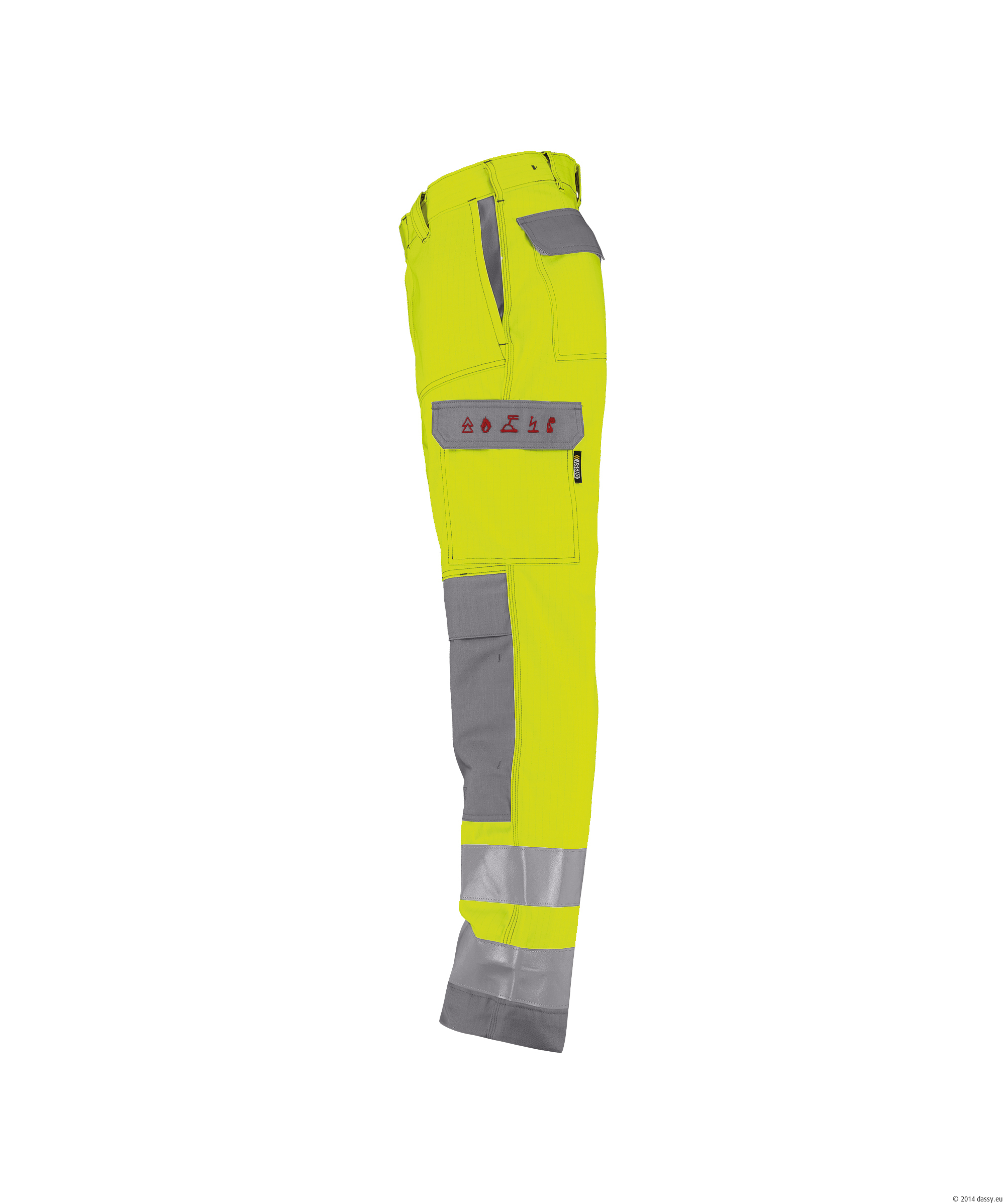 Dassy Manchester Multinorm Warnschutzhose - color_side-manchester-fluogeel-grafietgrijs