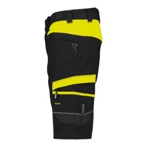 Dassy Manilla Stretch-Arbeitsshorts - color_side-manilla-logix-zwart-fluo-geel