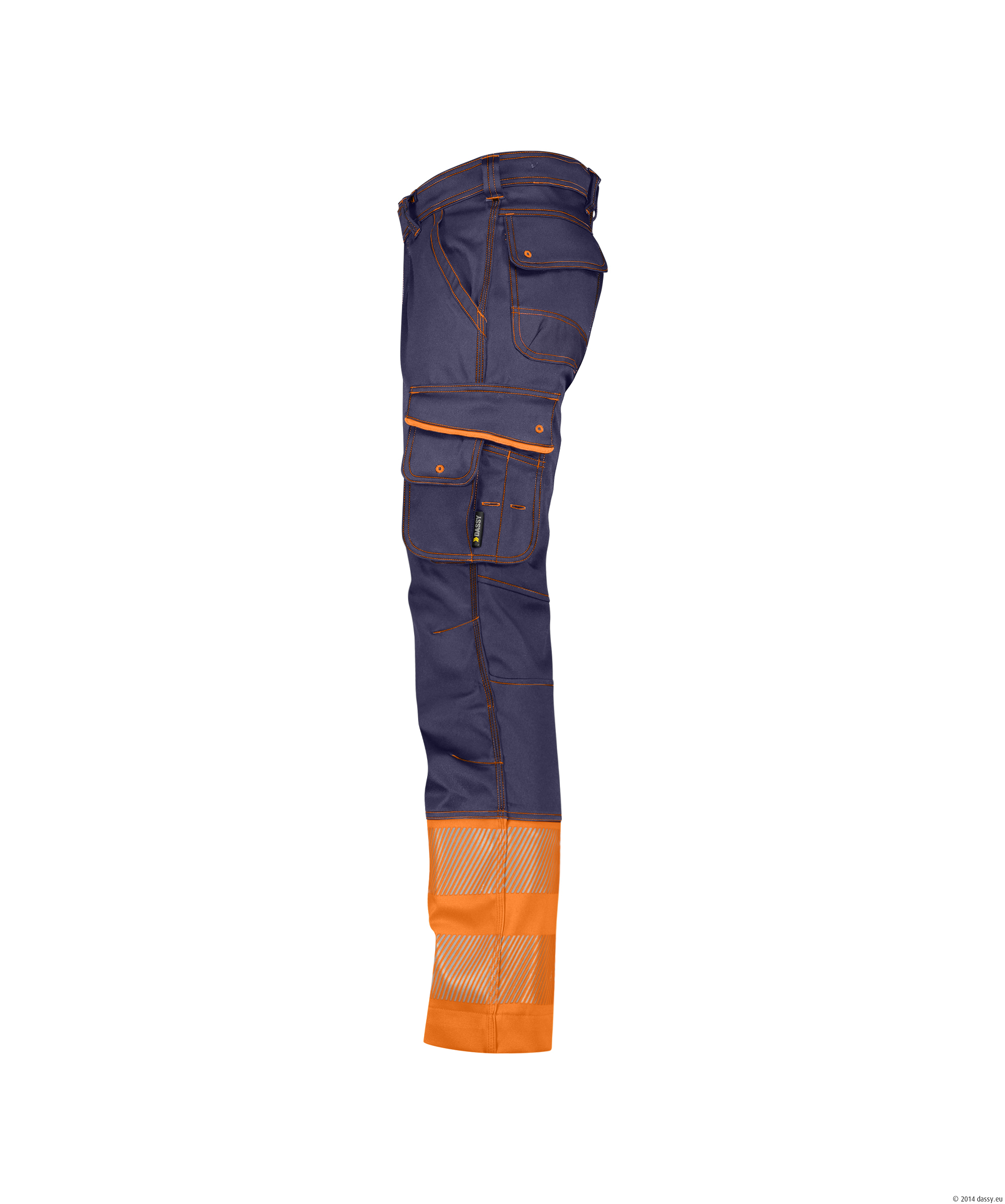 Dassy Princeton Stretch-Warnschutzhose - 6861-dunkelblau-neonorange - Back