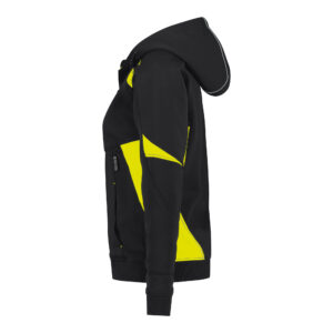 Dassy Santos Damen Kapuzensweatshirt - color_side-santos-women-logix-zwart-fluo-geel