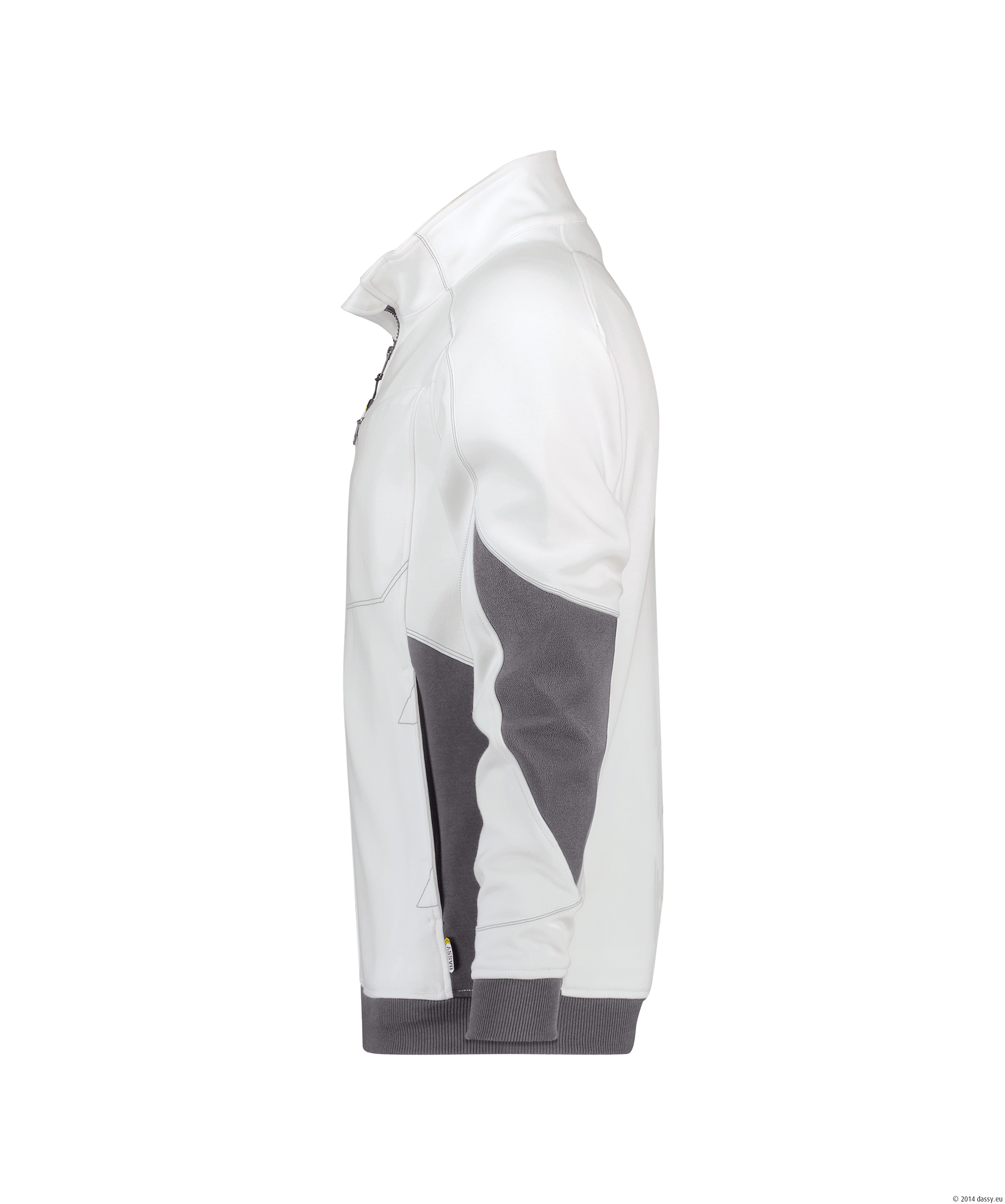 DASSY® Velox SWEATSHIRT - color_side-velox-wit-antraciet-grijs