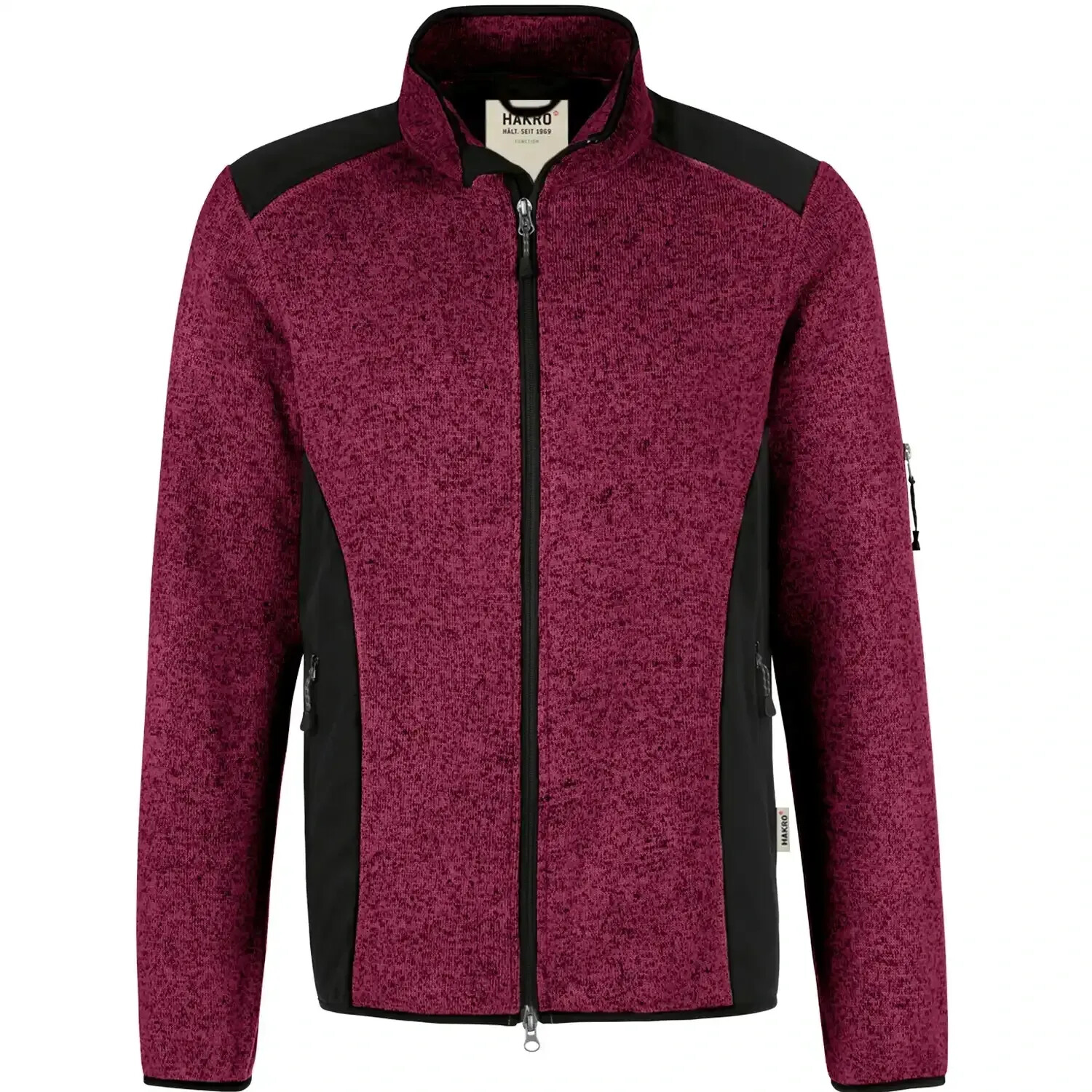 Hakro Strickfleecejacke Dawson Zoo Basel - hakro-strickfleece-jacke-dawson-836-weinrot-meliert