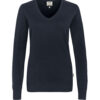 Hakro Damen V-Pullover Baumwolle - 034-tinte - Back