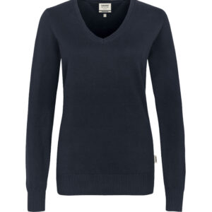 Hakro Damen V-Pullover Baumwolle - 034-tinte - Back
