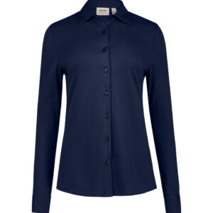 Hakro Langarm-Bluse Baumwolle - 034-tinte - Front