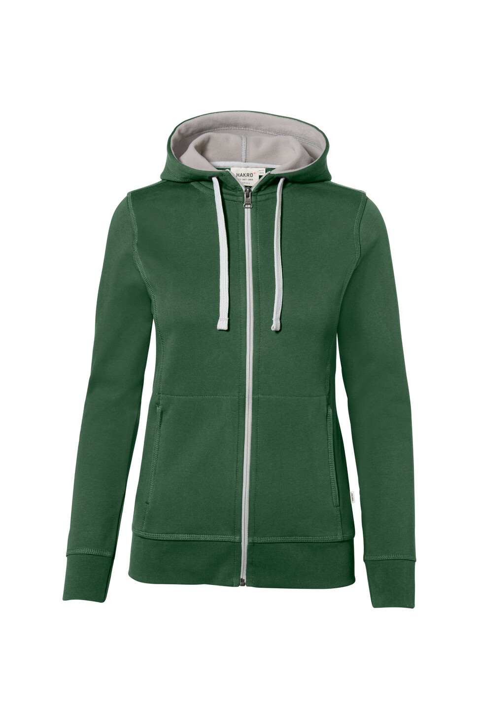 Hakro Damen Kapuzenjacke Bonded - 072silber-tanne/silber - Front