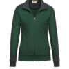 Hakro Damen Sweatjacke Contrast Mikralinar - 072028-tanne/anthrazit - Front
