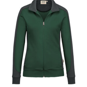 Hakro Damen Sweatjacke Contrast Mikralinar - 072028-tanne/anthrazit - Front