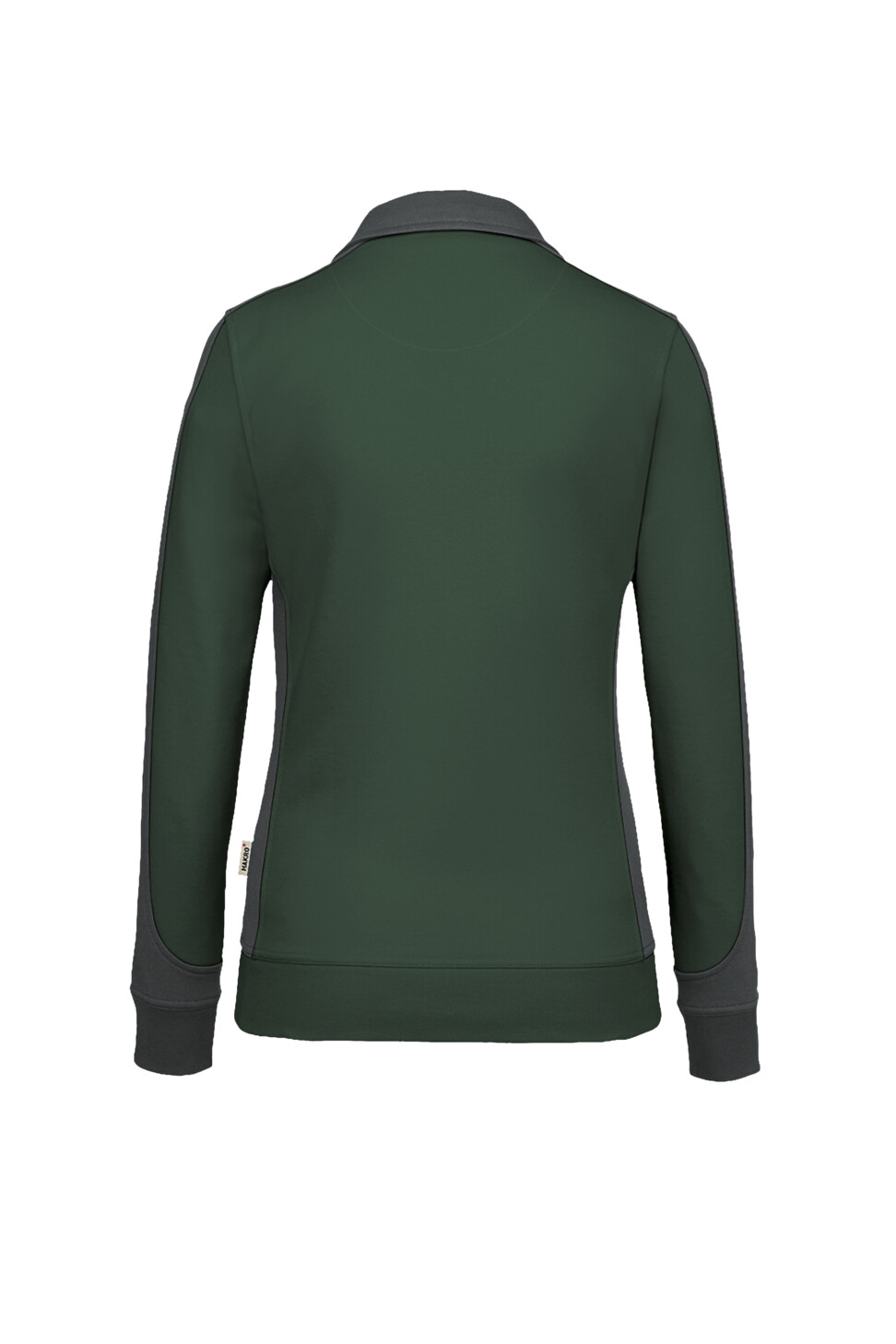 Hakro Damen Sweatjacke Contrast Mikralinar - 072028-tanne/anthrazit - Model back