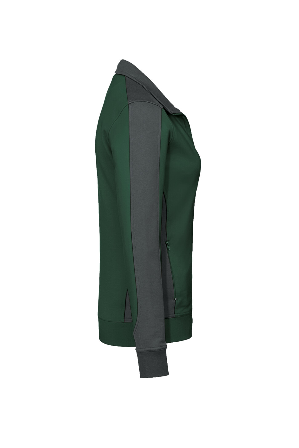 Hakro Damen Sweatjacke Contrast Mikralinar - 072028-tanne/anthrazit - Model front