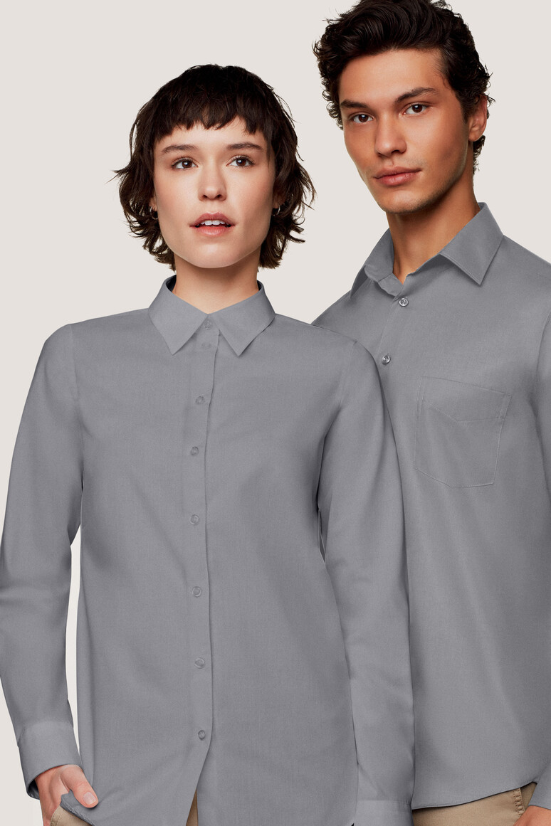 Hakro Langarm Mikralinar Bluse - 043-titan - Model