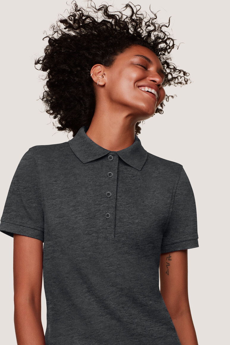 Hakro Damen Mikralinar-Poloshirt - 328-anthrazit meliert - Model